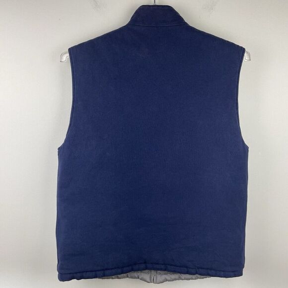 Brooks Brothers Reversible Puffer Vest Mens Medium Silver Navy Quilted Classic - Picture 12 of 15